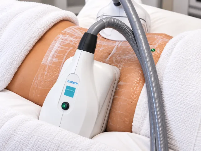 Sofia Beauty and Spa'de bir müşterinin sırtına uygulanan vücut kriyolipoliz işlemi